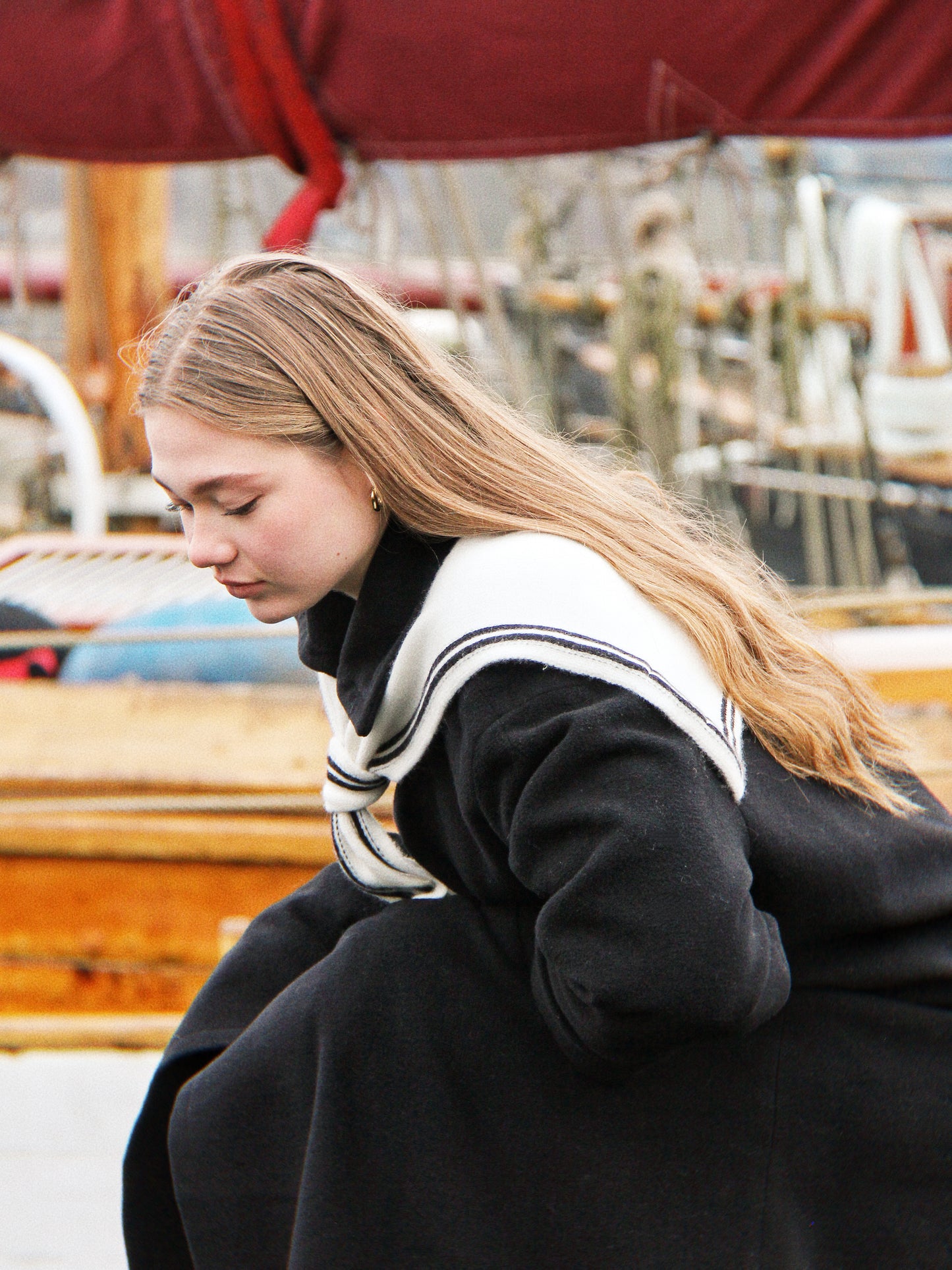 Nautischer Schal aus Merinowolle