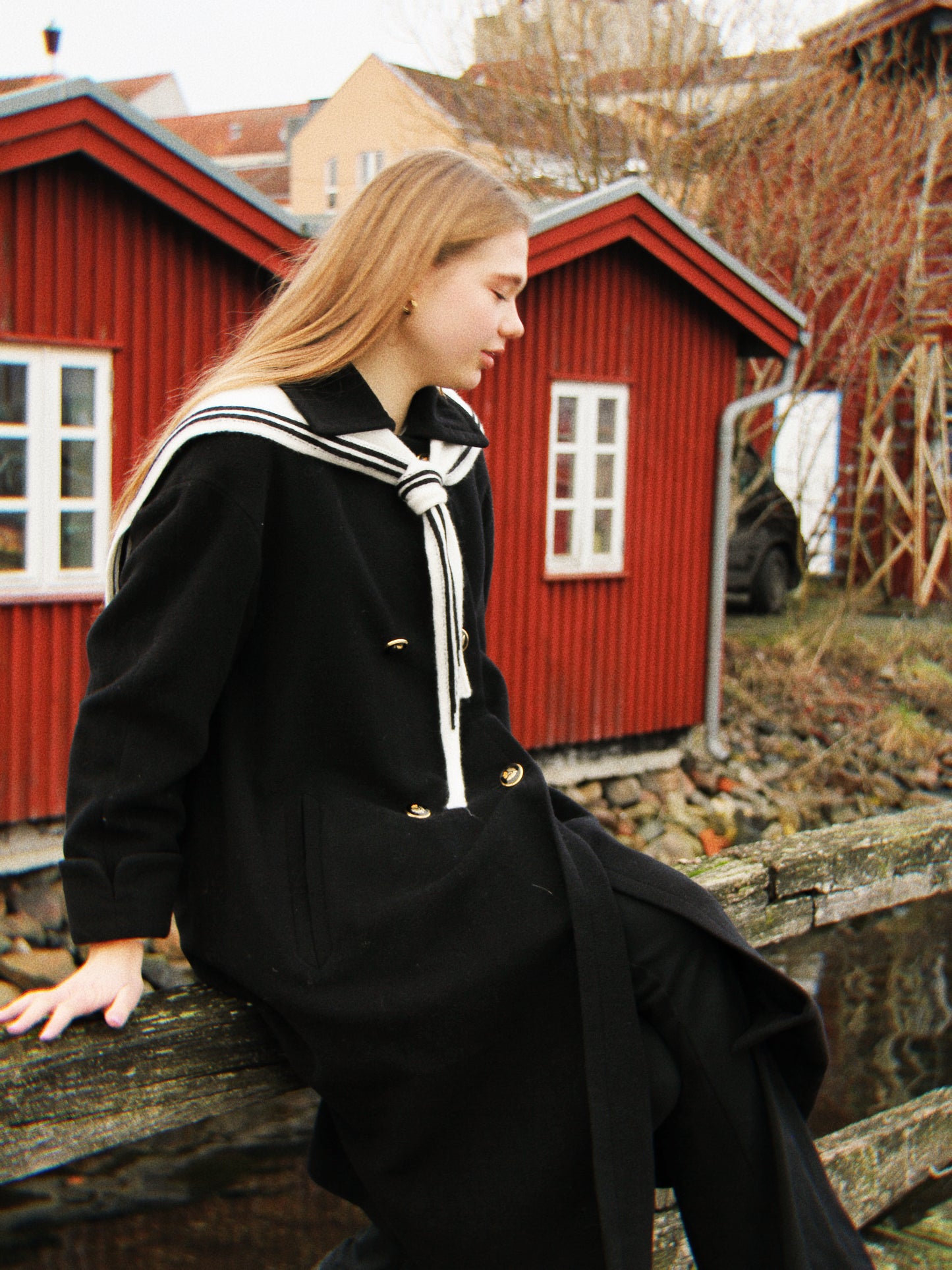 Nautischer Schal aus Merinowolle